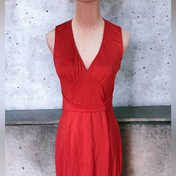 ELIE TAHARI CHERRY RED DRESS SLEEVELESS PARTY WEDDING - Picture 3 of 9